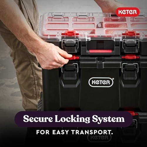 Keter Stack N Rolling Tool Box Modular Storage System 3 Piece - Image 4