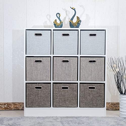 Posprica 11 Inch Cube Storage Bins for Organization, Fabric Storage Cubes Closet Storage Bins for Cube Organizer, Thick and Heavy Duty Storage Baskets for Shelves, 4pcs, Sliver Grey - Image 6