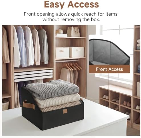 StorageWorks Closet Storage Bins Trapezoid, Black, Small, 3-Pack - Image 3