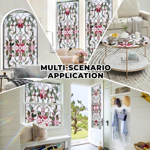 Window Privacy Film Frosted Glass Window Sticker Window Film Static Glass Cling Tint Non-Adhesive for Home Door Decorative Frosting Cover 17.5 X 78.7 inch - Image 6