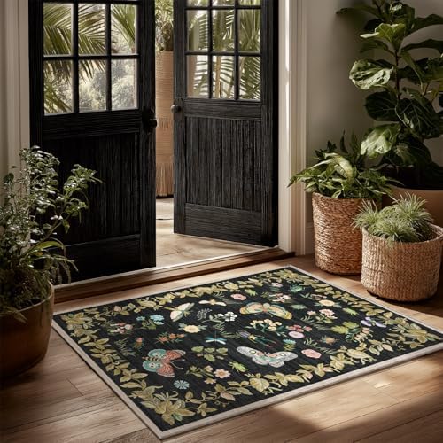 Washable Small Area Rugs for Entryway: 2x3 Throw Rug Door Mat Indoor Entrance Stain Resistant Non-Slip Low Pile Soft Carpets for Kitchen Front Door Indoor Entrance Entry Bedroom Bedside Farmhouse by palohom