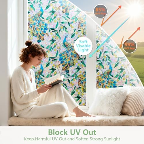 Kromapolis Window Privacy Film, Stained Glass Sticker, 17.5" x 157.4" - Image 4