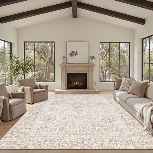 Rugxara 8x10 Area Rugs,Neutral Large Rugs for Living Room(Beige Brown) by Rugxara