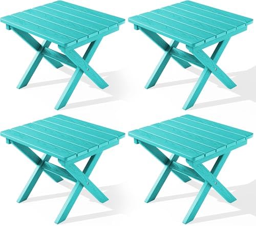 SERWALL Small Folding Outdoor Side Table Set of 4, Aruba by SERWALL