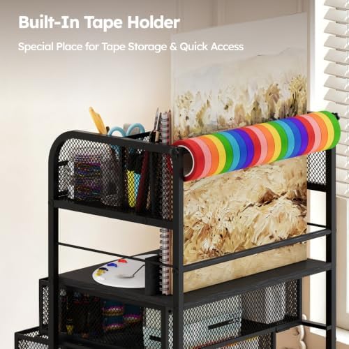Homsorout Rolling Art Cart with 4 Drawers, Black - Image 5