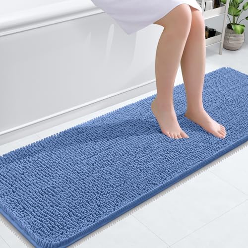 OLANLY Bathroom Runner Rugs 59x20, Extra Soft Absorbent Chenille Bath Rugs by OLANLY