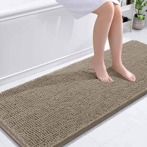 OLANLY Bathroom Runner Rugs 59x24, Extra Soft Absorbent Chenille Bath Rugs by OLANLY