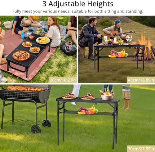 Anbte Folding Camping Table with Storage Net, 3ft Portable Table, 35" x 16" - Image 3