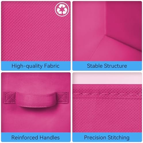Cupic Cupid 6-Pack 11x11 Storage Cubes, Fabric Cube Bins, Pink Gradient - Image 7