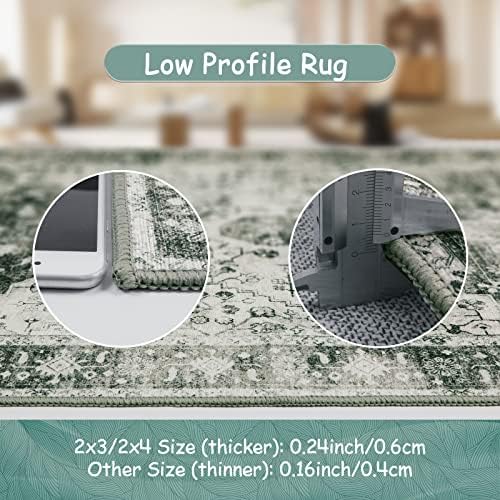 Moynesa Ultra-Thin Washable Area Rug - 2x3 Small Grey Front Door Rug Kitchen Mat, Non Slip Non Shedding Pet Friendly Bathroom Carpet for Office Laundry Powder Room Bedside Hardwood Floor - Image 5