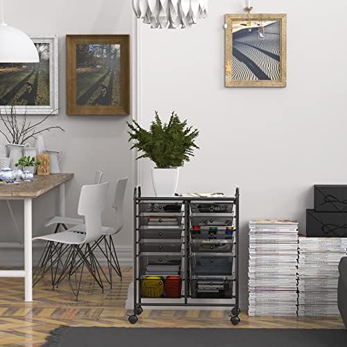 Simple Houseware 12 Drawers Rolling Utility Cart Organizer, Black - Image 5