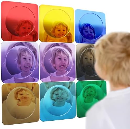 Special Supplies Sensory Bubble Wall Mirror - Multi Color Interactive Acrylic Mirrors for Wall and Sensory Toys for Kids Classroom or Home - Room Decor -Visual, Tactile Stimulation - (Pack of 9) by SpecialSupplies