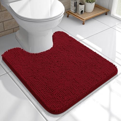 OLANLY Toilet Rugs U-Shaped 20x20, Soft Absorbent Chenille Contour Rugs by OLANLY