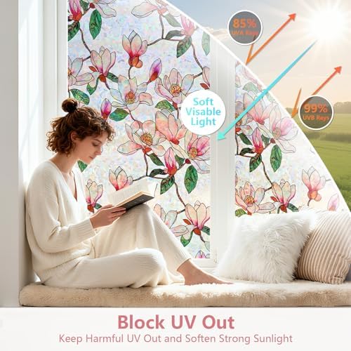 Kromapolis Window Privacy Film, Stained Glass Sticker, 23.6" x 157.4" - Image 3