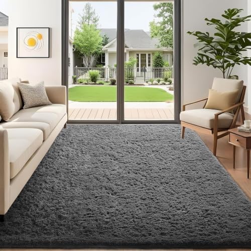 Ophanie 5x7 Area Rugs for Living Room Grey, Fluffy Shag Large Fuzzy Plush Soft Rug, Gray Shaggy Floor Big Carpets for Bedroom Nursery, Kids Home Decor Aesthetic with Over 99 pcs Pile fibers by Ophanie