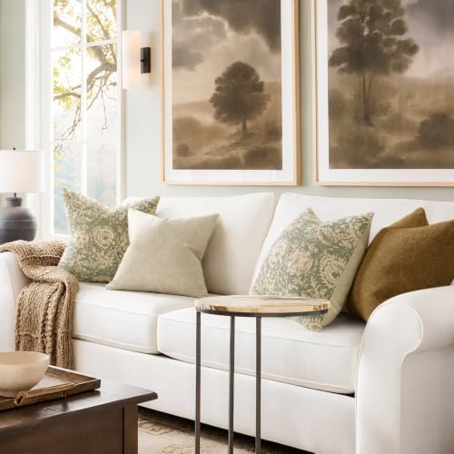 Vintage Floral Print Throw Pillow Covers 20x20 Set of 2 Neutral Modern Farmhouse Pillow Cases Accent Decorative Cushion Covers Boho Home Decor for Couch Sofa Chair Bed Living Room, Sage - Image 5