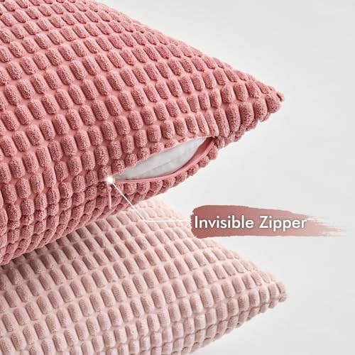 MIULEE Decorative Pillow Covers 20x20 Inch Set of 4 Aesthetic Pink - Image 5