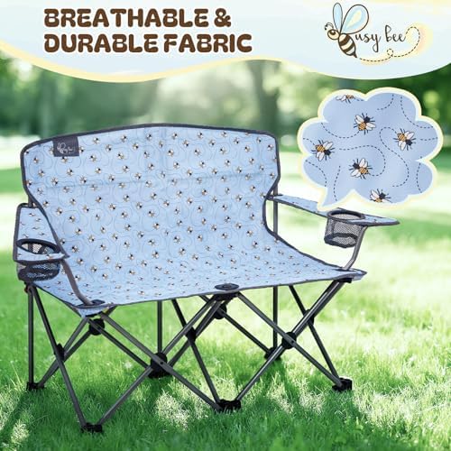 Busy Bee Oversized Kids Camping Chair with Cup Holder, High Back Toddler Chair Kids Folding Chair, Perfect for Beach & Outdoor, Supports 150 Lbs. - Image 5