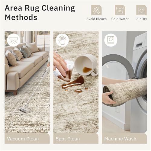 Soalmost 2x3 Washable Rugs for Kitchen, Entryway, Small Area Rug Brown - Image 4