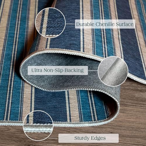 3x5 Striped Entry Rug - Washable Indoor Outdoor Mats for Front Door - Image 2