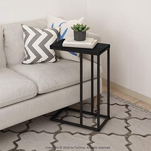 Furinno CAMNUS C-Shape Metal Frame Side Table, Easy Assembly, Americano - Image 2