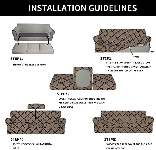 Easy-Going 2 Pieces Stretch Sofa Slipcover for Armchair Washable - Image 6