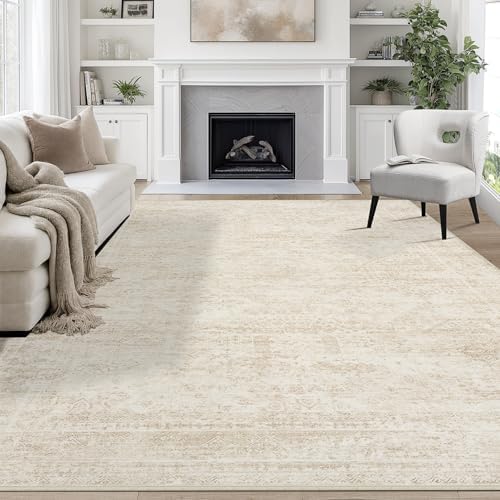 Aelenmu 9x12 Area Rugs for Living Room Washable Bedroom Dining Room Beige by Aelenmu