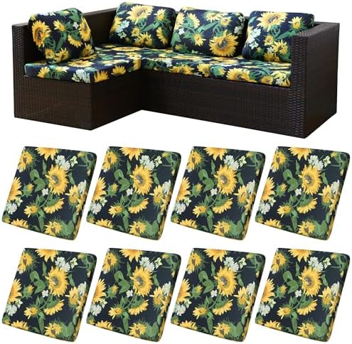 8 Pcs Outdoor Cushion Covers, Patio Sofa Cushion Covers Replacement by BIETYONE