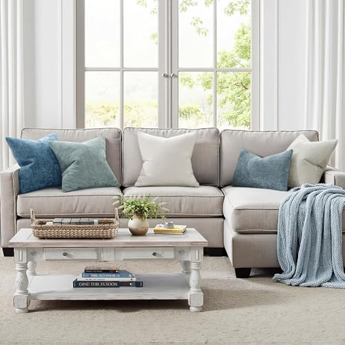 MIULEE Decorative Couch Throw Pillow Covers 18x18 Inch Coastal Blue 2 Pack - Image 2