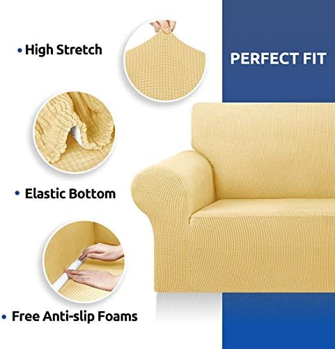 KEKUOU Stretch Oversized Couch Covers for Sofa Slipcover,Champagne - Image 5