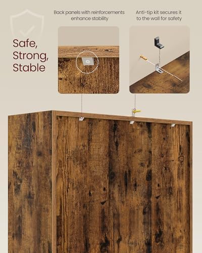 VASAGLE Bookshelf, 8 Cubes Storage Organizer, 25.7 x 9.4 x 51 Inches - Image 6