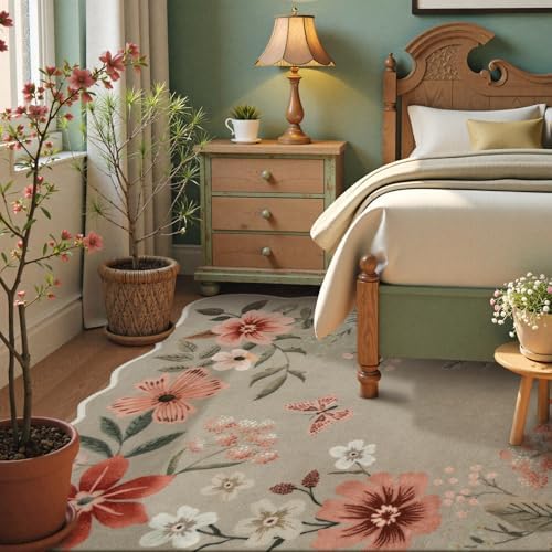 Lahome Floral Washable 6x9 Area Rugs, Soft Bedroom Rugs for Living Room - Image 3