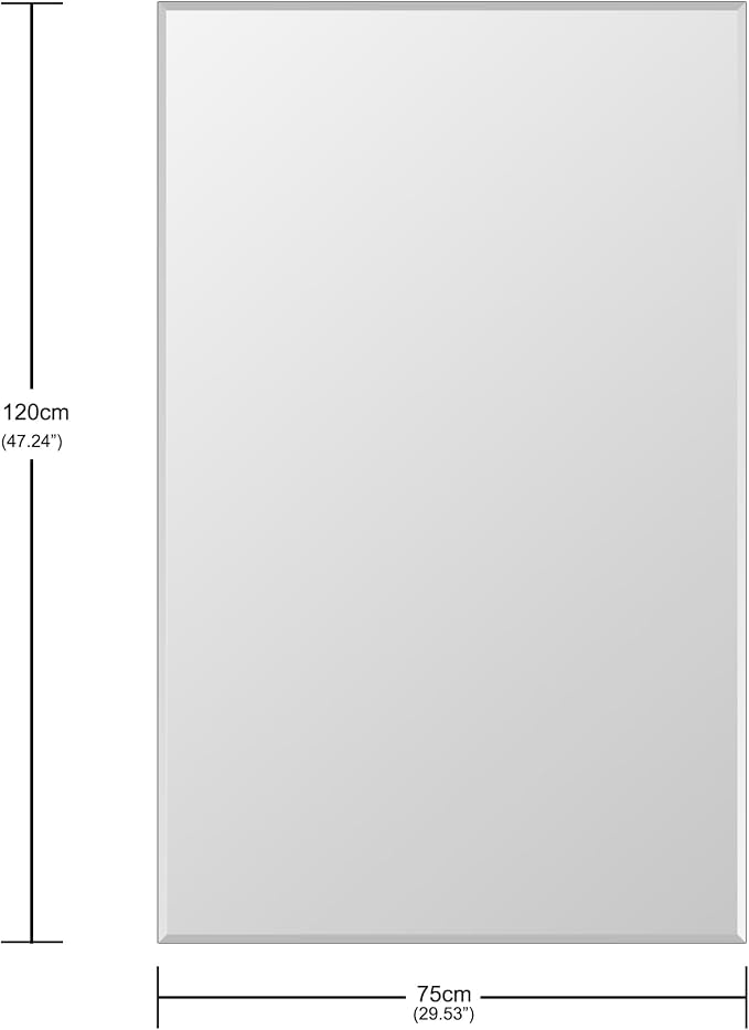 Frameless Wall Mirror Beveled Edge 48” x 30“ Bathroom Mirror for Over Sink - Image 3