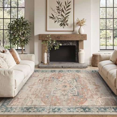 Rugxara 4x6 Vintage Boho Washable Rug for Bedroom by Rugxara