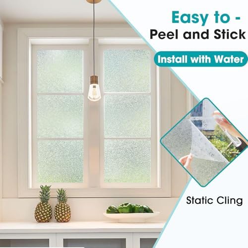 Coavas Frosted Glass Window Privacy Film, Static Cling, Clear 45.2"x314.9" - Image 5