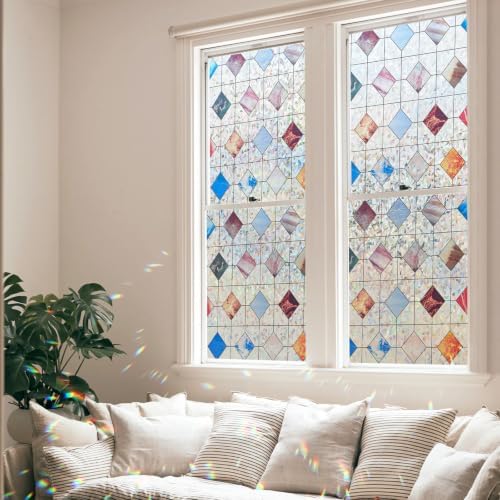 LEMON CLOUD Stained Glass Window Privacy Film Decorative, 35.4″ x 78.7″ - Image 7