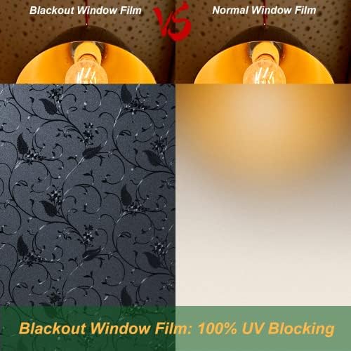 Niviy Privacy Window Film Frosted Window Glass Film No Glue Door Window Covering for Office and Home Decoration,Black 29.5 inches by 78.7inches - Image 4