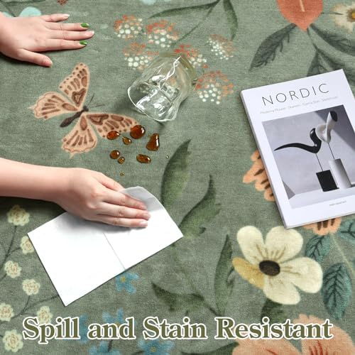 Lahome Floral 9x12 Area Rugs for Living Room Bedroom, Soft Washable Rugs - Image 6