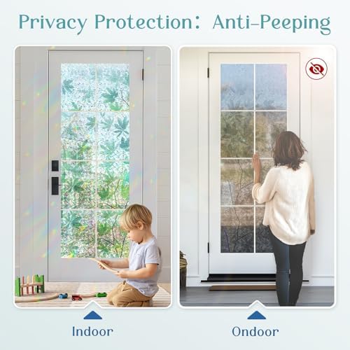 Haton Window Privacy Film, Leaf Rainbow Film, 17.5" x 157.4" - Image 6