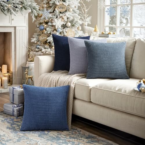 MIULEE Decorative Throw Pillow Covers Set of 4 16x16 Inch Coastal Blue - Image 7