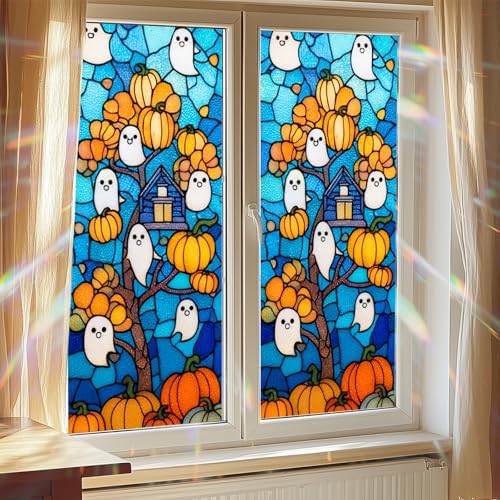 HOMETITUTE Halloween Ghost Pumpkin Privacy Window Cling 17.7x39.3 PVC - Image 7
