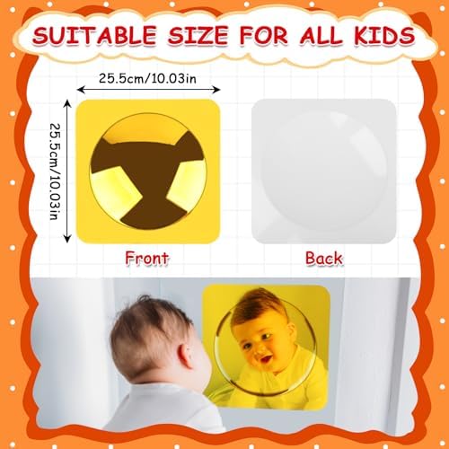 4PCS Sensory Wall Bubble Mirror, Color Convex Acrylic Mirror, 10 X 10 Inch - Image 2