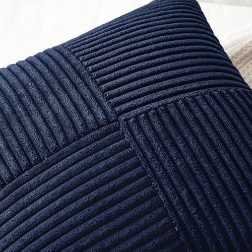MIULEE Navy Blue Decorative Throw Pillow Covers for Couch 20x20 Inch - Image 2