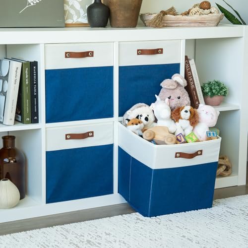 OrganiHaus 13x13 Cube Storage Bins, Set of 4 - Fabric Storage Cubes - Image 3