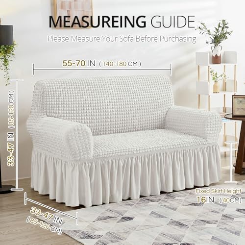 NICEEC Loveseat Covers Washable Love Seat Couch Covers Slipcover with Skirt - Image 6