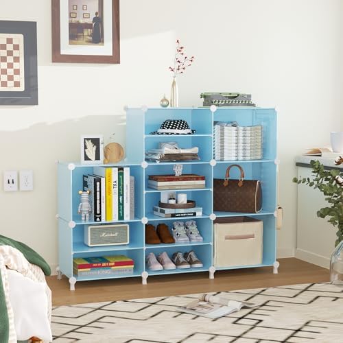 AWTATOS Closet Organizer 8 Cube Storage Shelves, Blue - Image 4