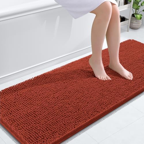OLANLY Bathroom Runner Rugs 59x24, Extra Soft Absorbent Chenille Bath Rugs by OLANLY
