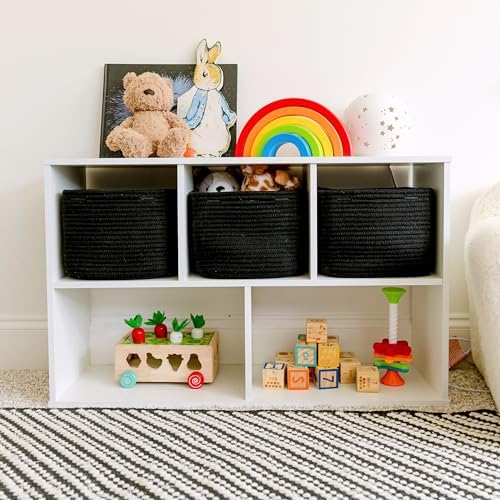 NaturalCozy Storage Cubes 9”x9”x7”Cotton Rope Woven Baskets for Organizing 3-Pack | 9 Inch Cube Storage Bin | Small Basket for Shelf Nursery, Pantry, Decorative Plant, Bathroom Closet, Toy Gift - Image 3