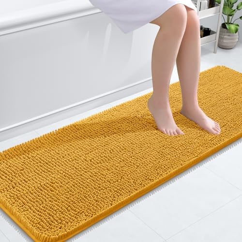 OLANLY Bathroom Runner Rugs 59x20, Extra Soft Absorbent Chenille Bath Rugs by OLANLY