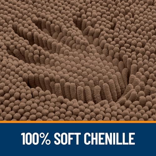 OLANLY Toilet Rugs U-Shaped 20x20, Soft Absorbent Chenille Contour Rugs - Image 3